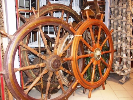 Our stock cover a great selection of 19th and 20th century wooden ships' wheels in mahogany, teak and oak, covering diameter 30cm-240cm