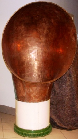 A pair of 20th century ventilation-cowls in copper and metal