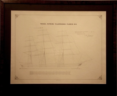 "Tackel ritning tillhörande planch XIV", original drawing dated Gothenburg February 17, 1863