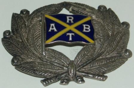 Early 20th century metal badge from the Swedish shipping company REDERI AB TRANSATLANTIC