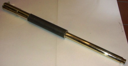 Late 19th century hand-held refracting telescope, maker unknown. Single brass draw and rope bound tube.