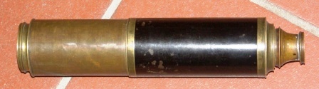 19th century hand-held refracting ”Day and Night” telescope made by Dollands Telescope, London. Three brass draws. 