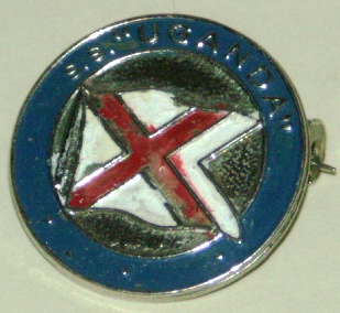 Mid 20th century metal badge from the S.S. Uganda of the British India Steam Navigation Company Ltd.