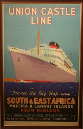 The Union-Castle Liner CAPETOWN CASTLE leaving South Africa 