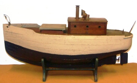 Early 20th century sailor-made wooden steam boat (without engine). 