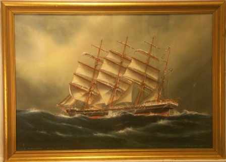 C.B. Pedersen making Cape Horn. 20th Century Watercolour.