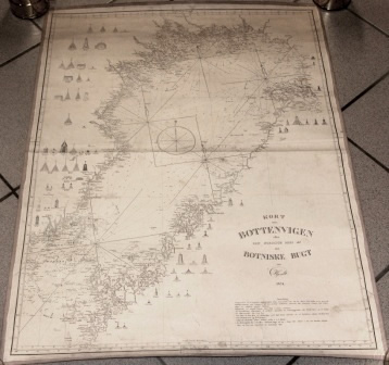 KORT OVER BOTTENVIGEN ELLER DEN NORDLIGE DEEL AF DEN BOTNISKE BUGT VED HJORTH 1874. Covering Umeå to Torneå & St. Nicolaistad/Wasa to Torneå. 