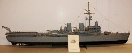 20th century built model depicting the aircraft carrier HMS GOTLAND, built by Lindholmen Shipyard (Gothenburg, Sweden) in 1933