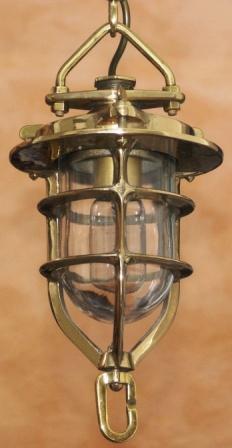 20th century electrified brass signal lamp. 