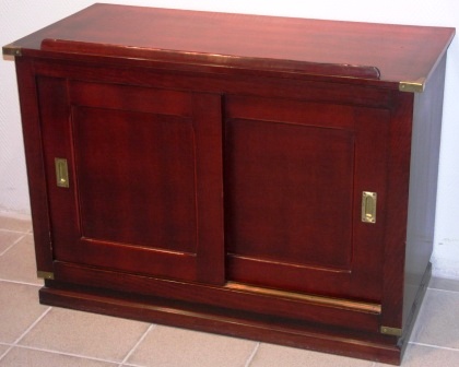 20th century side table with sliding doors from the German vessel Atlantik, Hamburg 