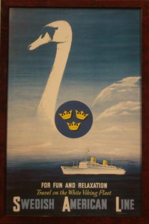 Depicting a SAL (Swedish American Line) passenger liner