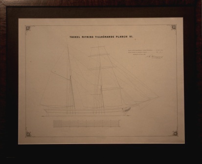 "Tackel ritning tillhörande planch VI", original drawing dated Gothenburg June 26, 1862