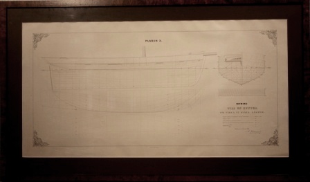 "Planch X. Ritning till en kutter om circa 32 svåra läster", original drawing dated Gothenburg October 14, 1862