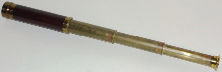 Antique Brass Telescope 16" Marine Navy London Old Queen Vintage W/ Wooden Box 