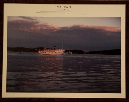 Depicting the Swedish archipelago-steamer VÄSTAN, built in 1900